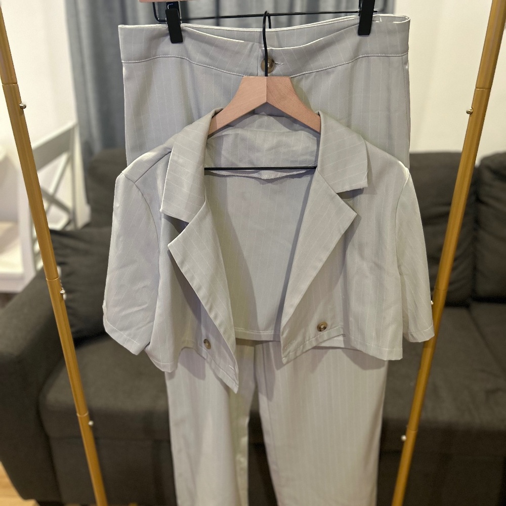 Double Button Blazer with Tailored Pants SET 0XL